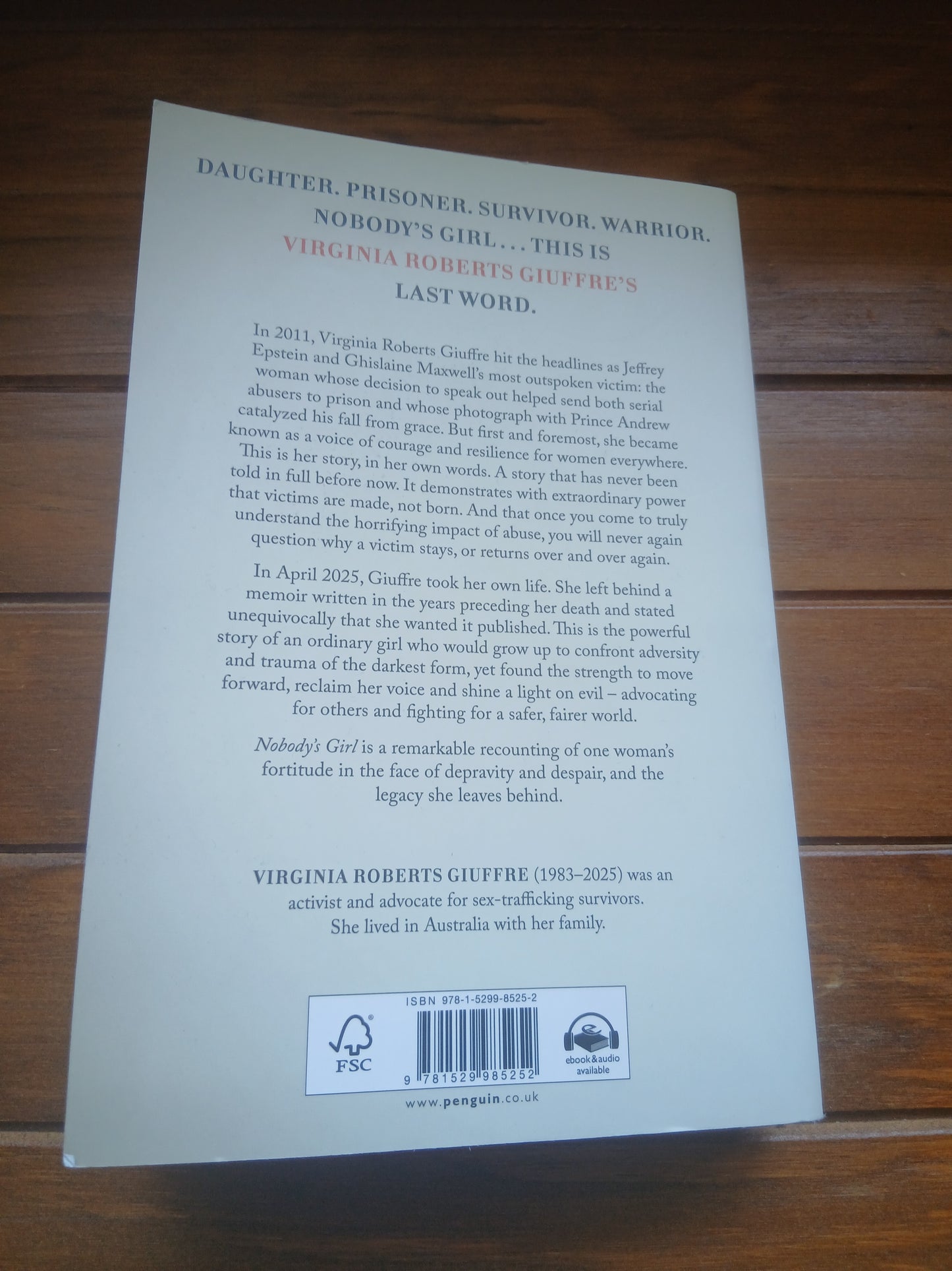 Giuffre, Virginia Roberts - Nobody's Girl